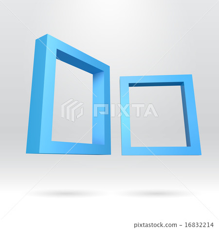 Two blue rectangular 3D frames 16832214