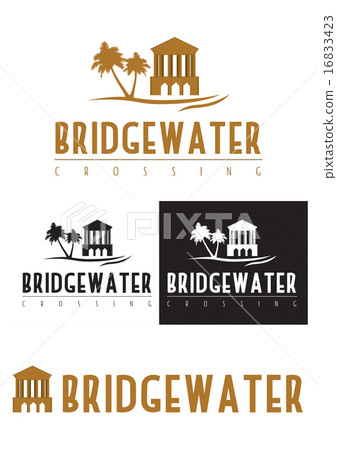 A logo icon of a bridge over water. 16833423