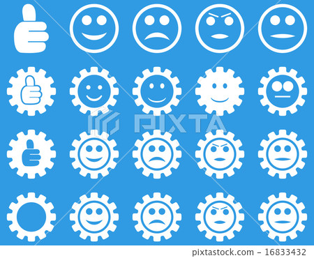 Settings and Smile Gears Icons Settings and Smile Gears Icons 16833432