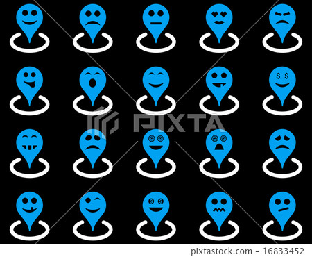 Smiled location icons Smiled location icons 16833452