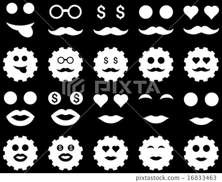 Tool, gear, smile, emotion icons Tool, gear, smile, emotion icons 16833463