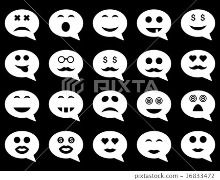 Chat emotion smile icons 16833472