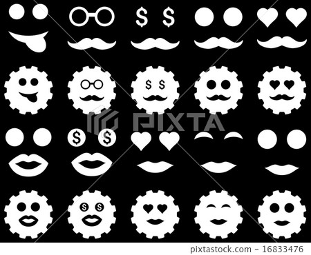 Gear and emotion icons 16833476