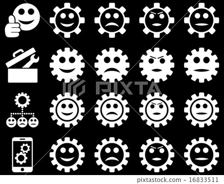 Tools and Smile Gears Icons 16833511