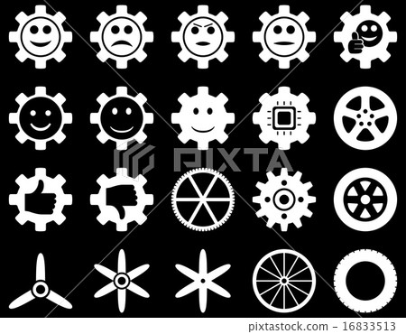 Tools and Smile Gears Icons Tools and Smile Gears Icons 16833513