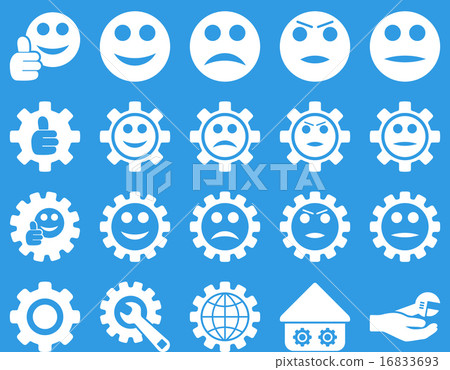 Settings and Smile Gears Icons Settings and Smile Gears Icons 16833693