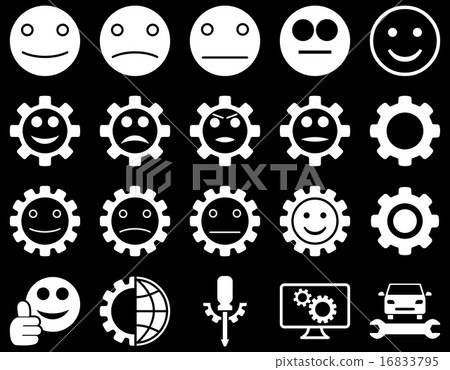 Tools and Smile Gears Icons Tools and Smile Gears Icons 16833795