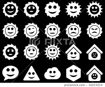 Tools, gears, smiles, emotions icons Tools, gears, smiles, emotions icons 16833814