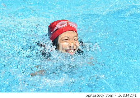 Girls laughing at the pool 16834271
