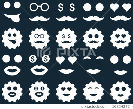 Gear and emotion icons 16834272