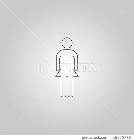 Simple vector woman icon on white background - Stock Illustration ...