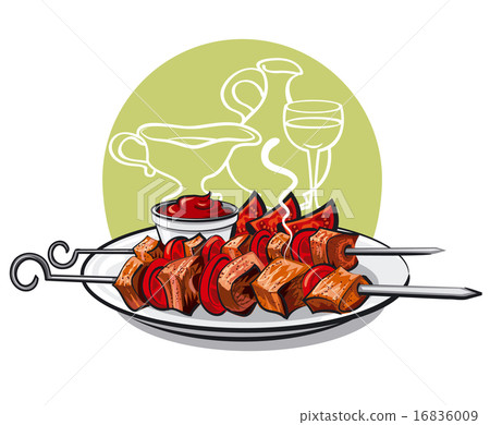 grilled meat kebab 16836009