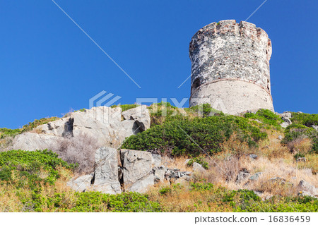 Ancient Genoese tower near Ajaccio, Corsica 16836459
