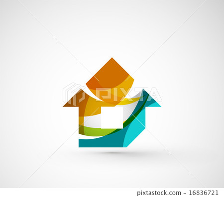 Abstract geometric company logo home, house, building 16836721