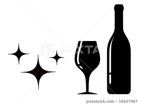 bottle and glass black silhouette bottle and glass black silhouette 16837987