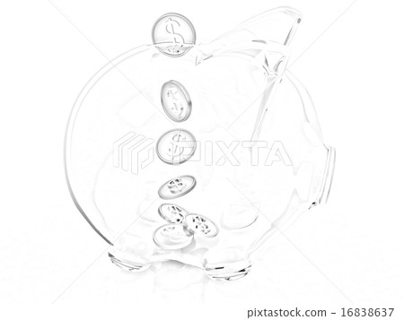 glass piggy bank and falling coins glass piggy bank and falling coins 16838637