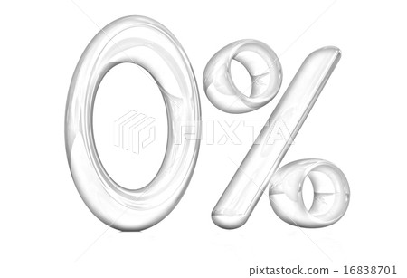 3d red "0" - zero percent 16838701