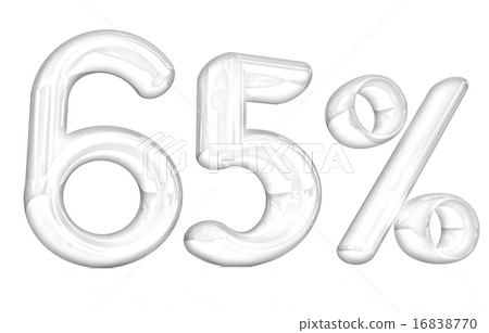 3d red "65" - sixty five percent 16838770