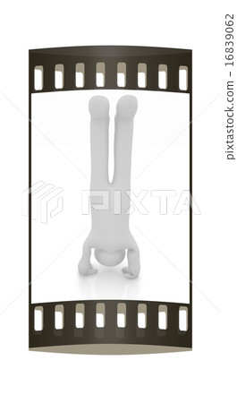 3d man isolated on white. film strip 3d man isolated on white. film strip 16839062