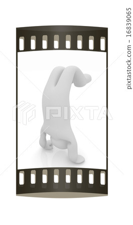 3d man isolated on white. film strip 16839065