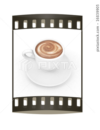 mug on a white. The film strip 16839905