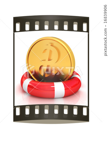 Coin dollar on lifeline. The film strip Coin dollar on lifeline. The film strip 16839906