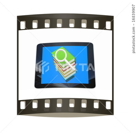 Phone books and find icon on screen. film strip Phone books and find icon on screen. film strip 16839907
