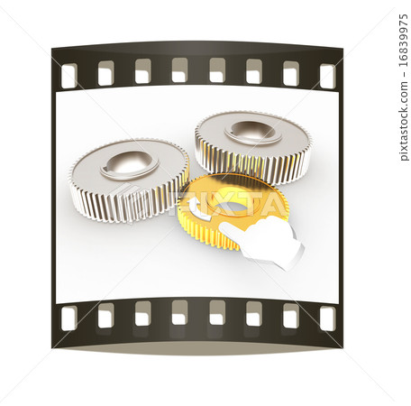 Gear set. Concept is the main link. The film strip Gear set. Concept is the main link. The film strip 16839975