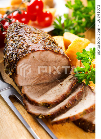 roasted meat with vegetables roasted meat with vegetables 16841072