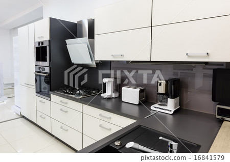Modern hi-tek kitchen, clean interior design 16841579