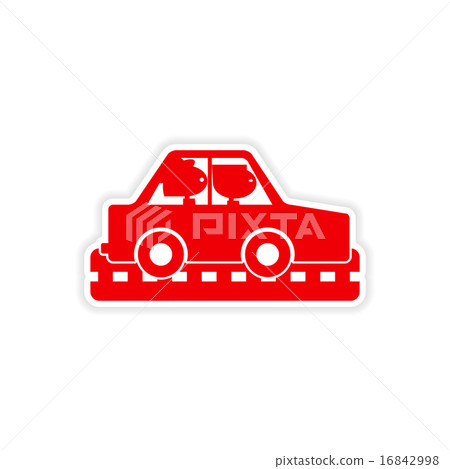 icon sticker realistic design on paper car girls icon sticker realistic design on paper car girls 16842998