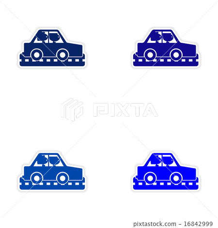 assembly realistic sticker design on paper car girls 16842999
