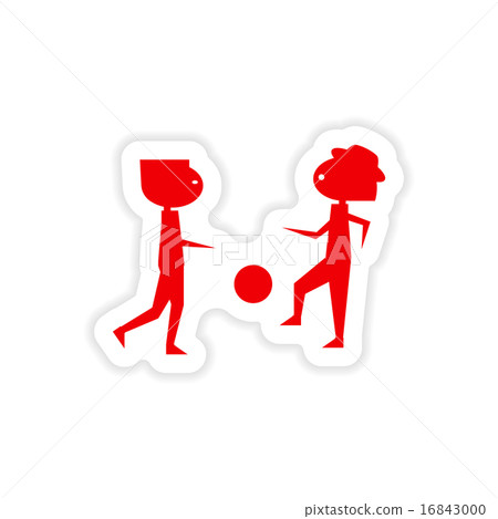 icon sticker realistic design on paper ball boys icon sticker realistic design on paper ball boys 16843000