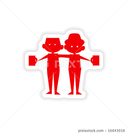icon sticker realistic design on paper friends Drink icon sticker realistic design on paper friends Drink 16843016