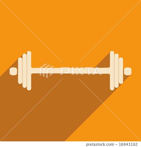 Flat with shadow icon and mobile applacation barbell 16843182