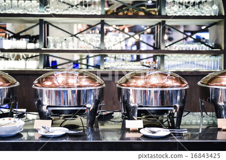 Buffet heated trays ready for service Buffet heated trays ready for service 16843425