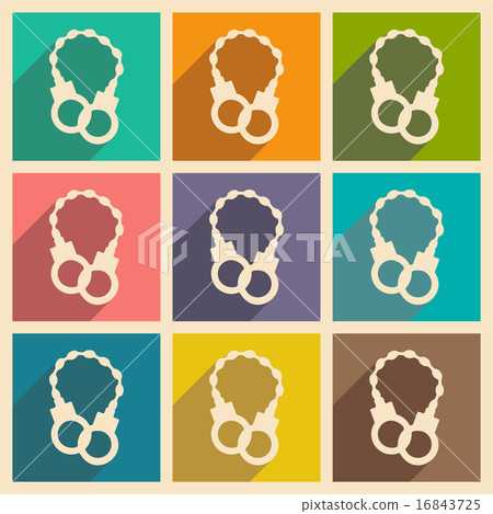 Flat with shadow concept and mobile application handcuffs  16843725