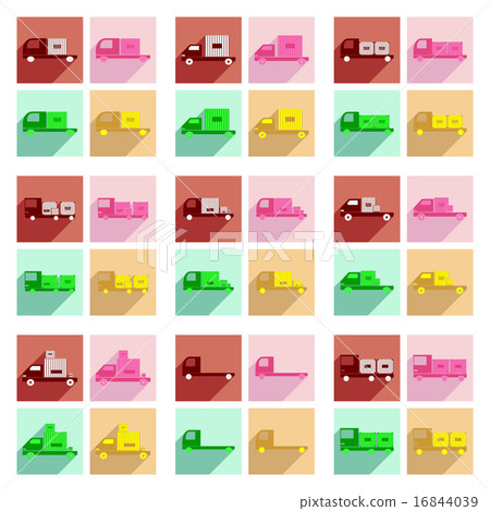 Flat with shadow concept and mobile application car freight logistics 16844039