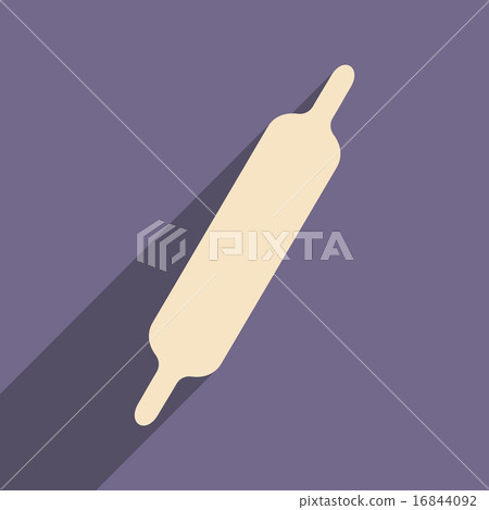 Flat with shadow icon and mobile application rolling-pin 16844092