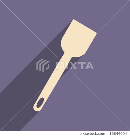 Flat with shadow icon and mobile application kitchen spatula Flat with shadow icon and mobile application kitchen spatula 16844094