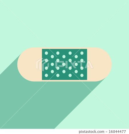 Flat with shadow icon and mobile application medical plaster 16844477