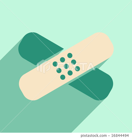 Flat with shadow icon and mobile application medical plaster Flat with shadow icon and mobile application medical plaster 16844494