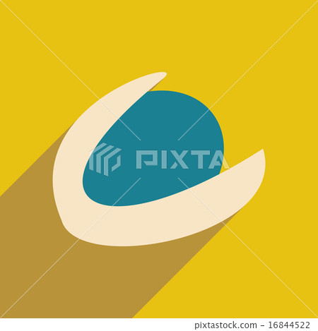 Flat with shadow icon and mobile application hazelnut 16844522