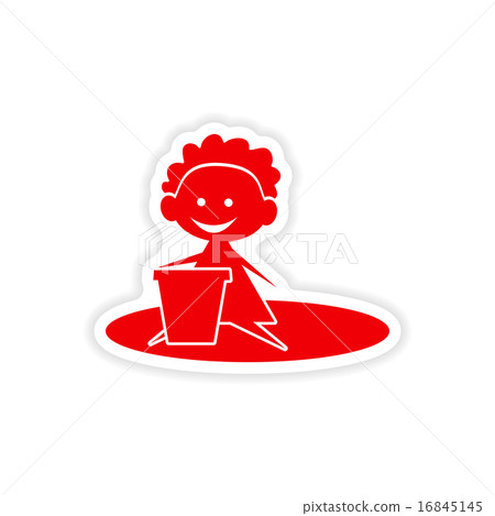 icon sticker realistic design on paper baby sand icon sticker realistic design on paper baby sand 16845145