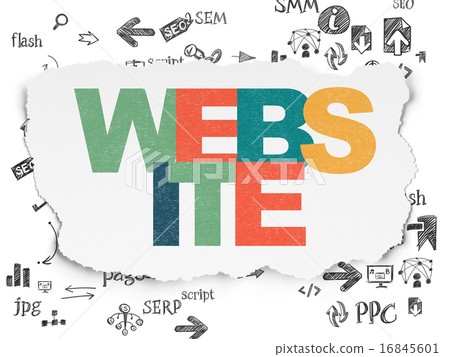 Web design concept: Website on Torn Paper background 16845601