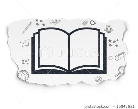 Studying concept: Book on Torn Paper background Studying concept: Book on Torn Paper background 16845681