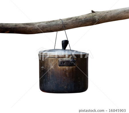Sooty mess tin isolated on white background Sooty mess tin isolated on white background 16845903