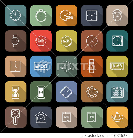 Time line flat icons with long shadow 16846281