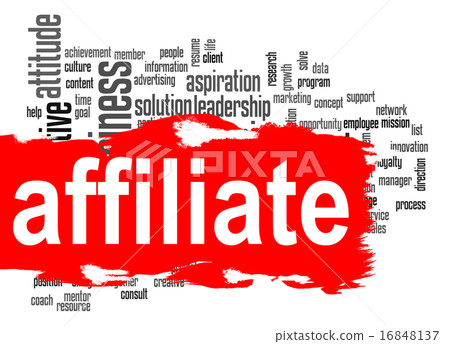 Affiliate word cloud with red banner Affiliate word cloud with red banner 16848137