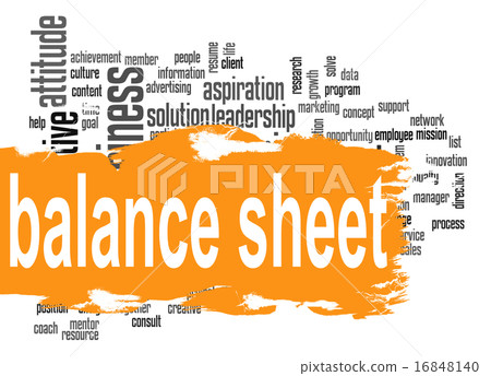 Balance sheet word cloud with orange banner Balance sheet word cloud with orange banner 16848140